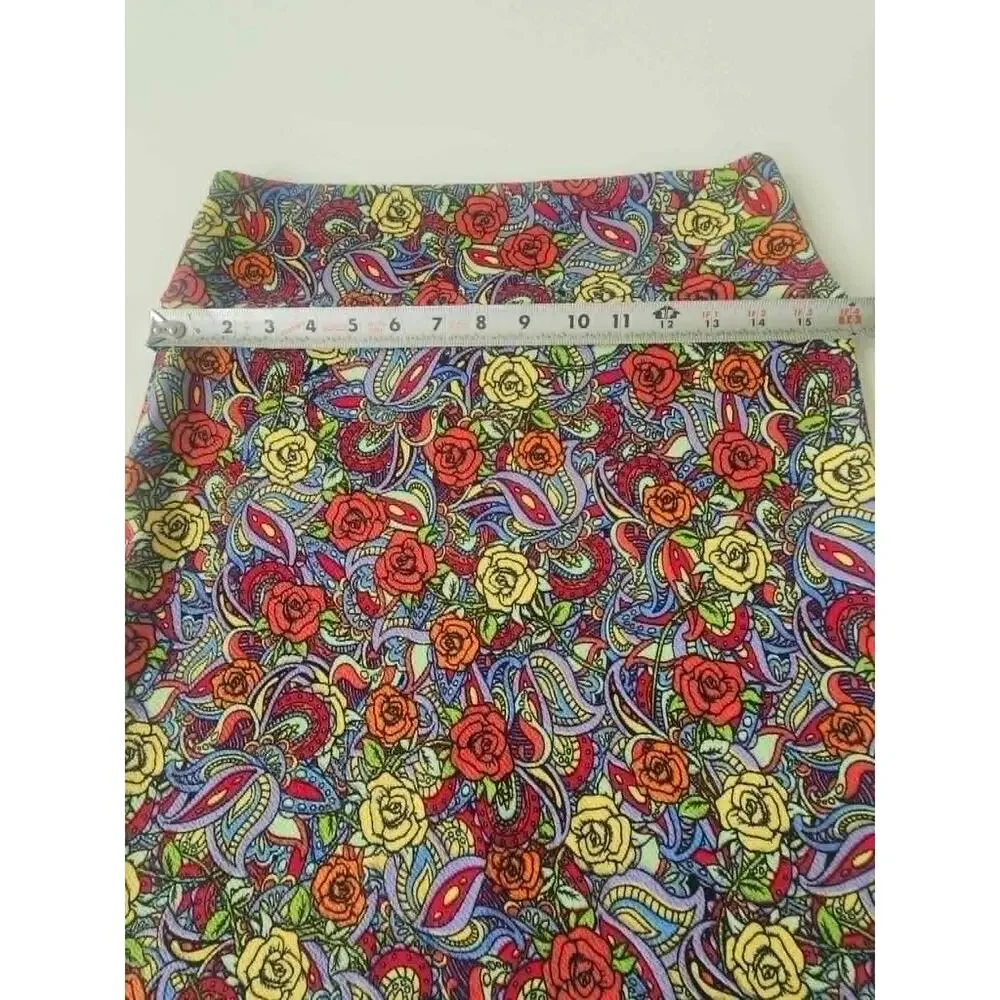 LulaRoe Cassie Skirt, Small, Bright Floral, Stretchy, Fun
